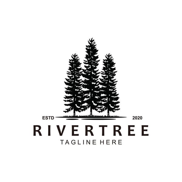 Pine tree logo design symbol template