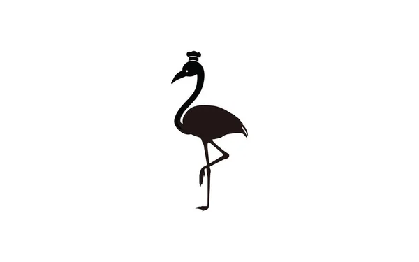 Şef şapka logosu tasarımlı flamingo.
