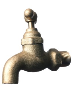 İzole musluk, banyo aksesuarı, beyaz arka plan