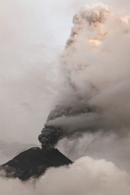 Aerial View Of Tungurahua Volcano Spewing Ash And Gas clipart