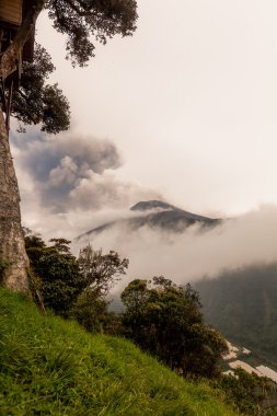 Pyroclastic Powerful Explosion Over Tungurahua Volcano clipart