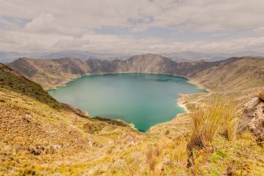 Görünüm Quilotoa Lagoon, Ekvador