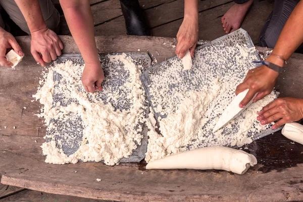 Avrupalı turist avize ağacı kök taşlama