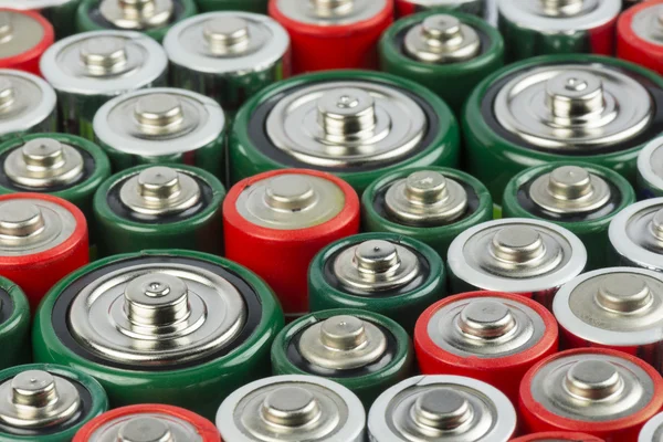 Samling av gamla batterier — Stockfoto