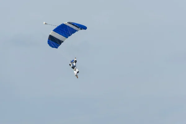 Parachutist in the air