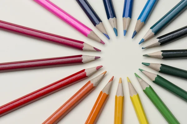 Collection of colored wooden pencils — Stock Photo, Image
