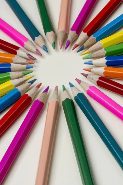 Coleção de lápis de madeira coloridos — Fotografia de Stock