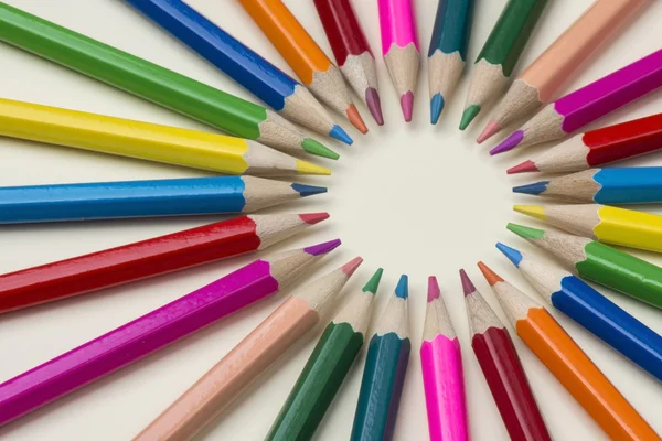 Coleção de lápis de madeira coloridos — Fotografia de Stock
