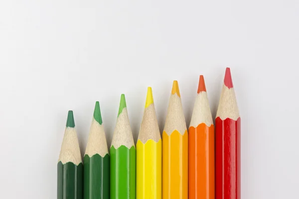 Crayones conceptuales como color de etiqueta energética — Foto de Stock