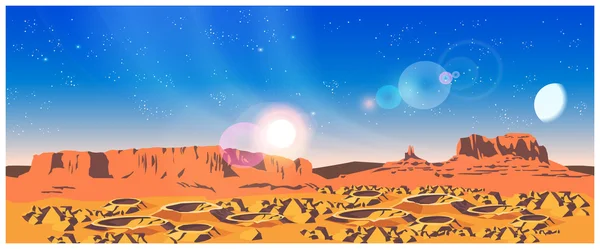 Martian panoramic landscape — Stock Vector