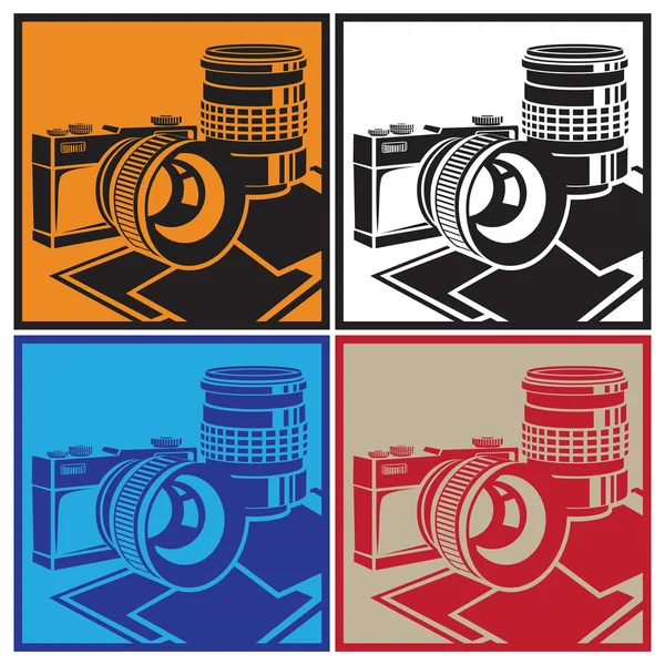 Camera and lenses — Stock Vector