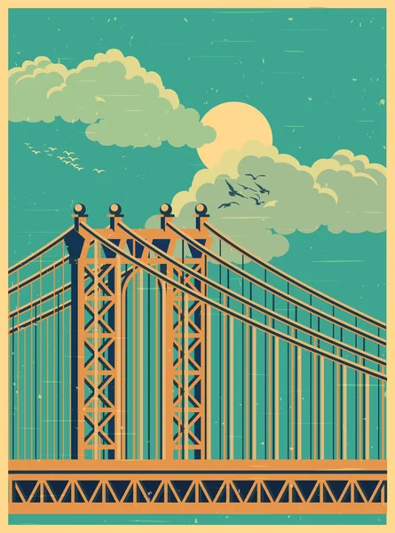 Grote brug oude poster — Stockvector