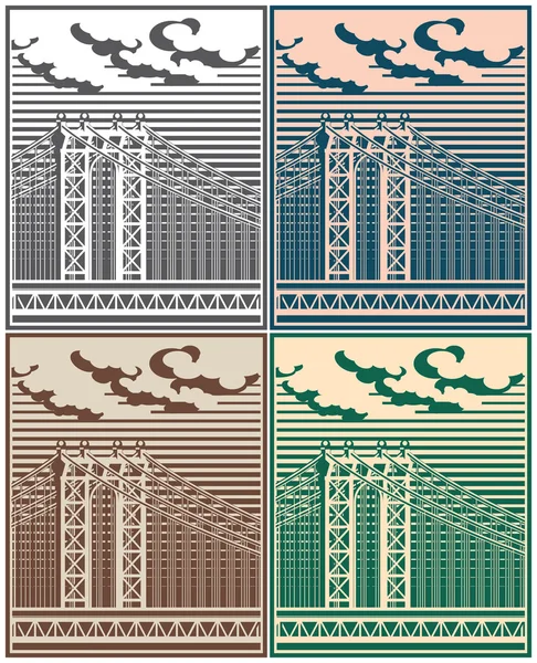 Ponte por cabo —  Vetores de Stock