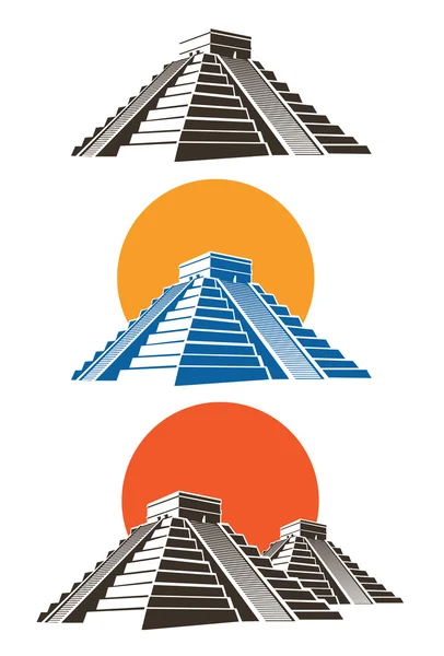 Antiguas pirámides mayas — Vector de stock