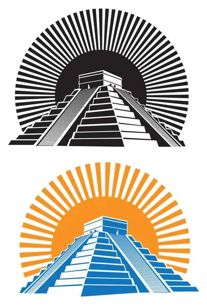 Antiguas pirámides mayas — Vector de stock