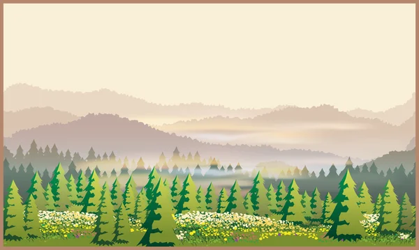 아름 다운 숲 그림 — 스톡 벡터