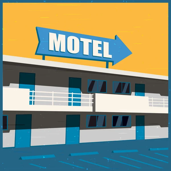 Cartel viejo motel — Vector de stock