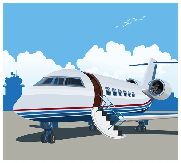 Ilustración de aviación privada — Vector de stock