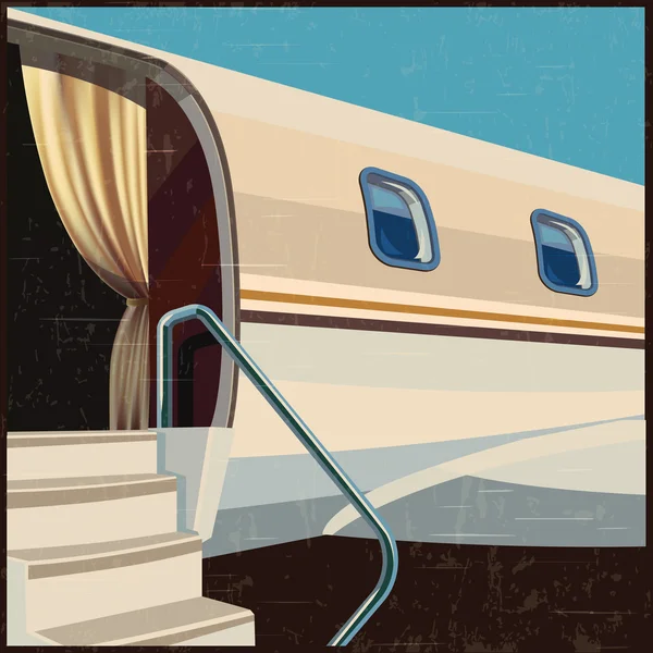 Private aviation illustration retro poster — Stock Vector