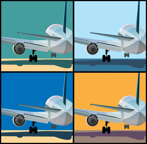 Avión está aterrizando o para despegar — Archivo Imágenes Vectoriales