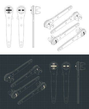 Hilal hızlı anahtar çizimlerinin biçimlendirilmiş vektör çizimi