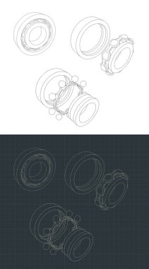 Parçalanmış bilyelerin çizimlerinin biçimlendirilmiş vektör illüstrasyonu