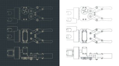 Robot kol çizimlerinin biçimlendirilmiş vektör çizimi