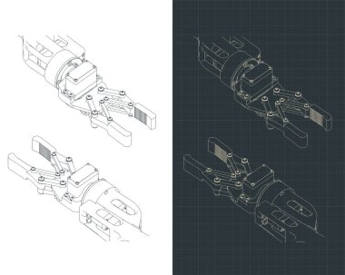 Robot kol çizimlerinin biçimlendirilmiş vektör çizimi