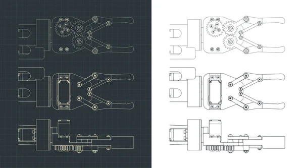 Ilustração Vetorial Estilizada Desenhos Braços Robóticos —  Vetores de Stock