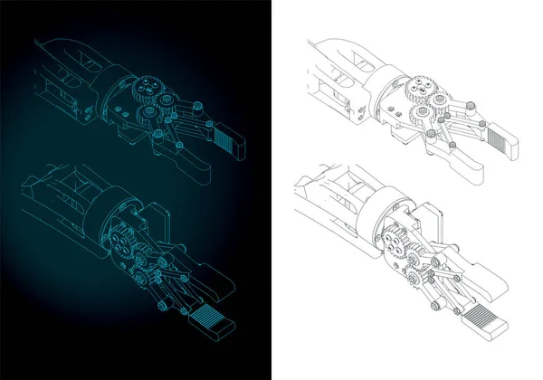 Robotkaros Rajzok Stilizált Vektoros Ábrázolása — Stock Vector