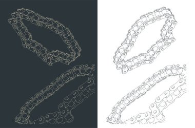 Bir zincir iletimi için bir zincirin biçimlendirilmiş vektör illüstrasyonu