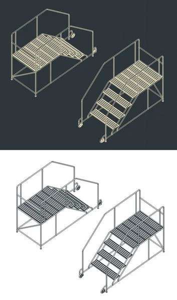 Servis çizimleri için bir platformun biçimlendirilmiş vektör çizimi