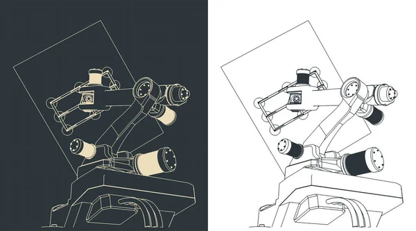 Vakum Tutuculu Robot Çizimlerinin Biçimlendirilmiş Vektör Çizimi — Stok Vektör