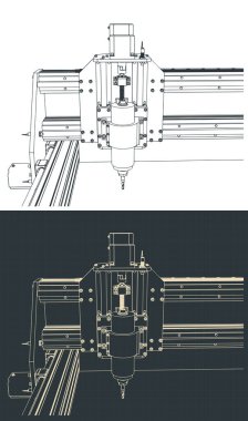 3B oyma çizimleri için otomatik CNC makinesinin biçimlendirilmiş vektör çizimleri
