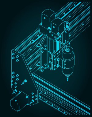3B oyma için otomatik CNC makinesinin biçimlendirilmiş vektör çizimleri
