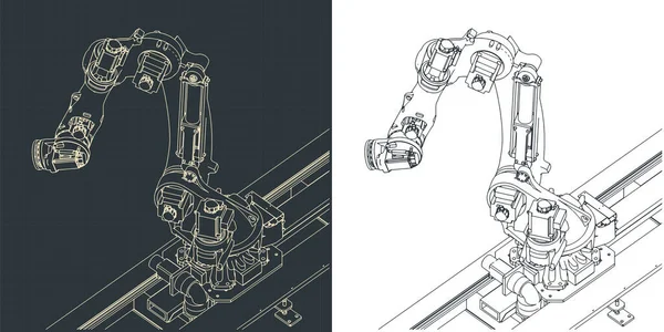 Automatizált Gyártósorok Ipari Robotkarjának Stilizált Vektoros Ábrázolása — Stock Vector
