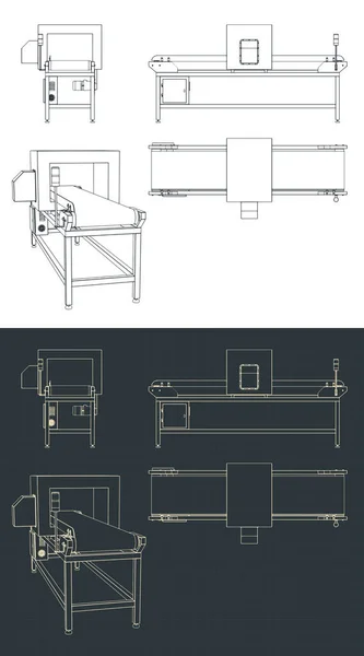 Ilustraciones Color Isométricas Vectoriales Estilizadas Dibujos Una Cinta Transportadora Con — Vector de stock