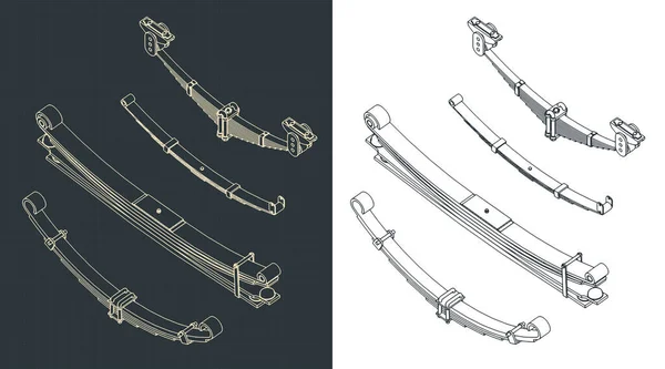 Ilustración Vectorial Estilizada Planos Isométricos Muelles Hojas — Archivo Imágenes Vectoriales