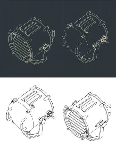 Ilustración Vectorial Estilizada Planos Isométricos Lámpara Señal — Vector de stock