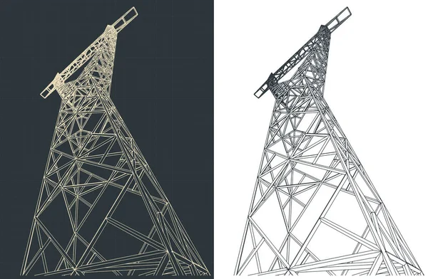 高出力送電塔のベクトル図 — ストックベクタ