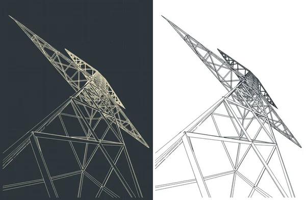 高圧送電線極のベクトル図 — ストックベクタ