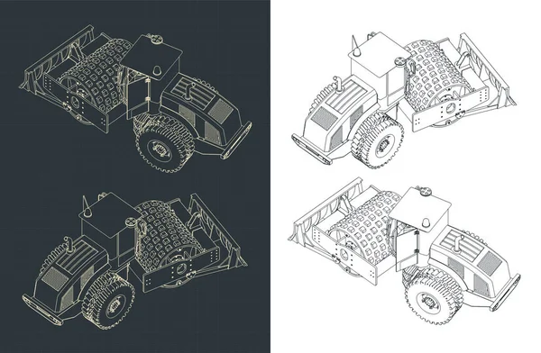 Stylized Vector Illustration Drawings Road Roller — Stockvector
