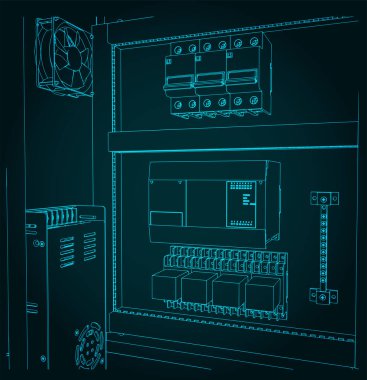 Bir elektrik dolabının stilize edilmiş vektör çizimi