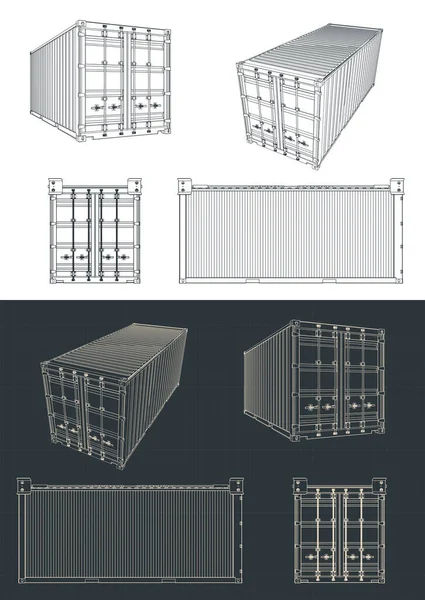 Ilustração Vetorial Estilizada Plantas Contêiner Transporte —  Vetores de Stock