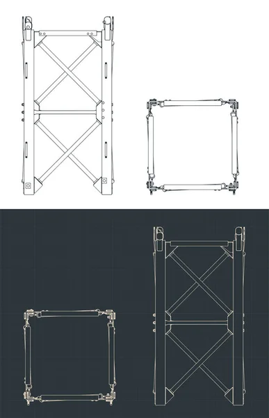 Ilustración Vectorial Estilizada Planos Sección Grúa Torre — Vector de stock