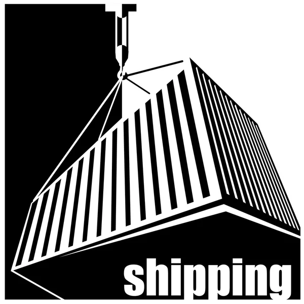Shipping black and white — Stock Vector