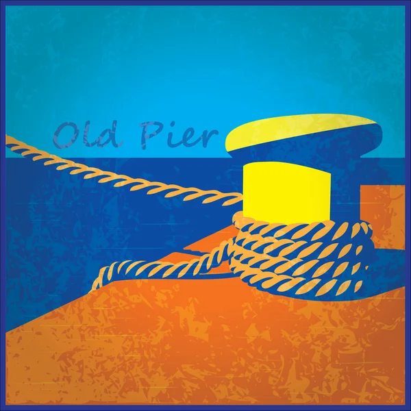 Old pier — Stock Vector