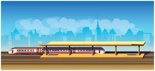 Estación de tren — Vector de stock