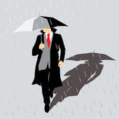 Resultado de imagem para desenho de homem andando na chuva com guarda chuva e capa