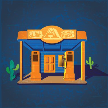 old gas stations clipart